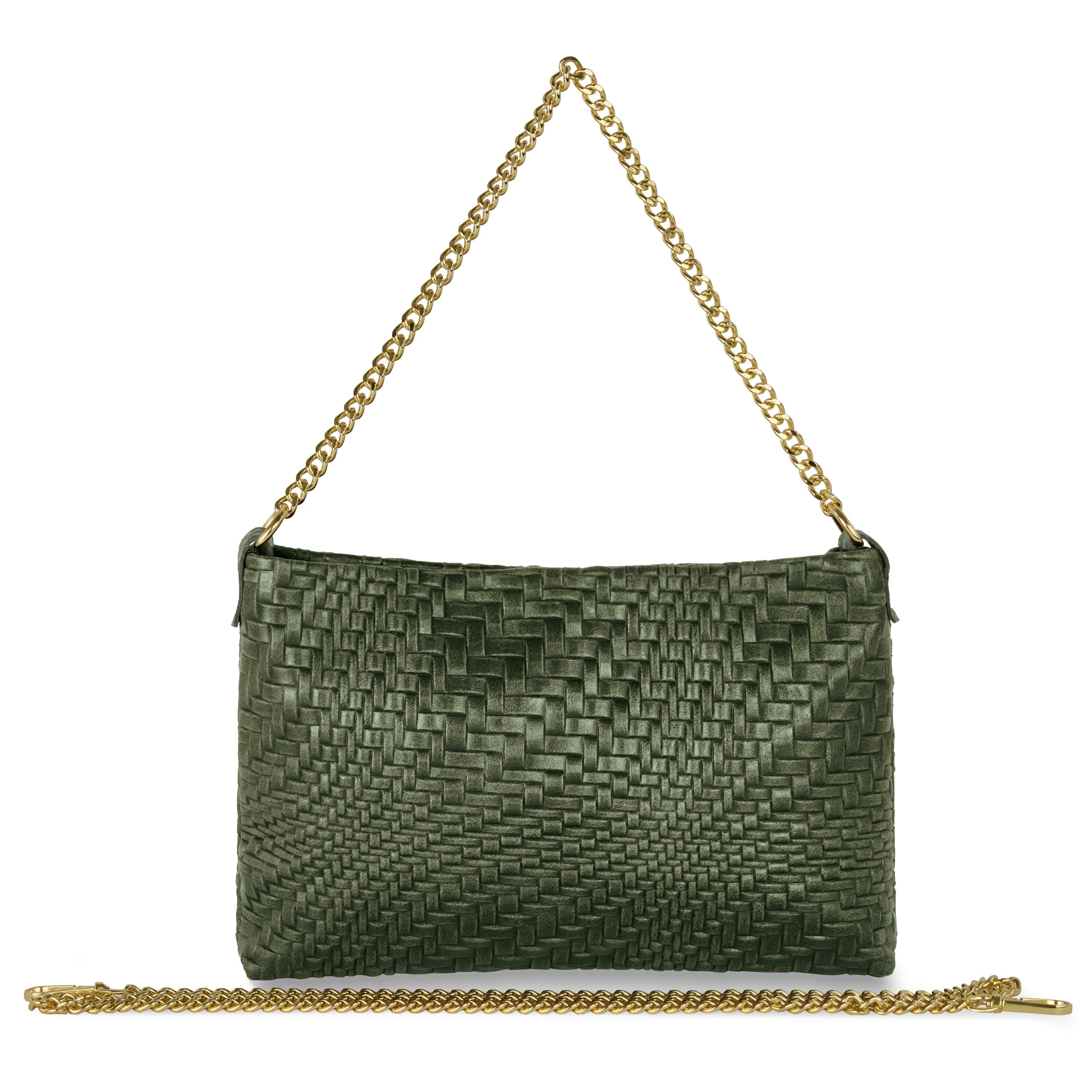 Italian Genuine Basketweave-Embossed Suede Crossbody Bag | Bergamo