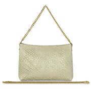 Italian Genuine Basketweave-Embossed Suede Crossbody Bag | Bergamo