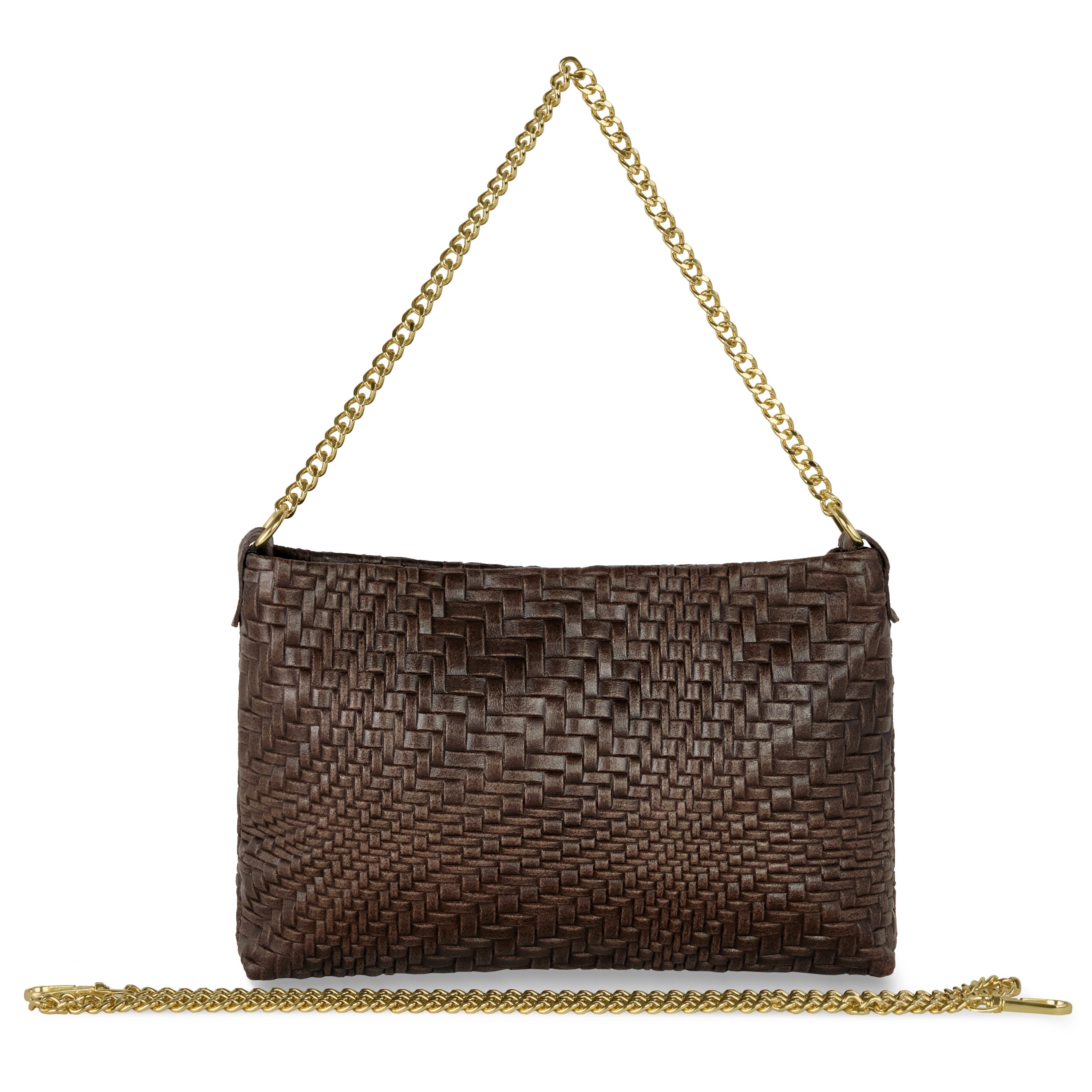 Italian Genuine Basketweave-Embossed Suede Crossbody Bag | Bergamo