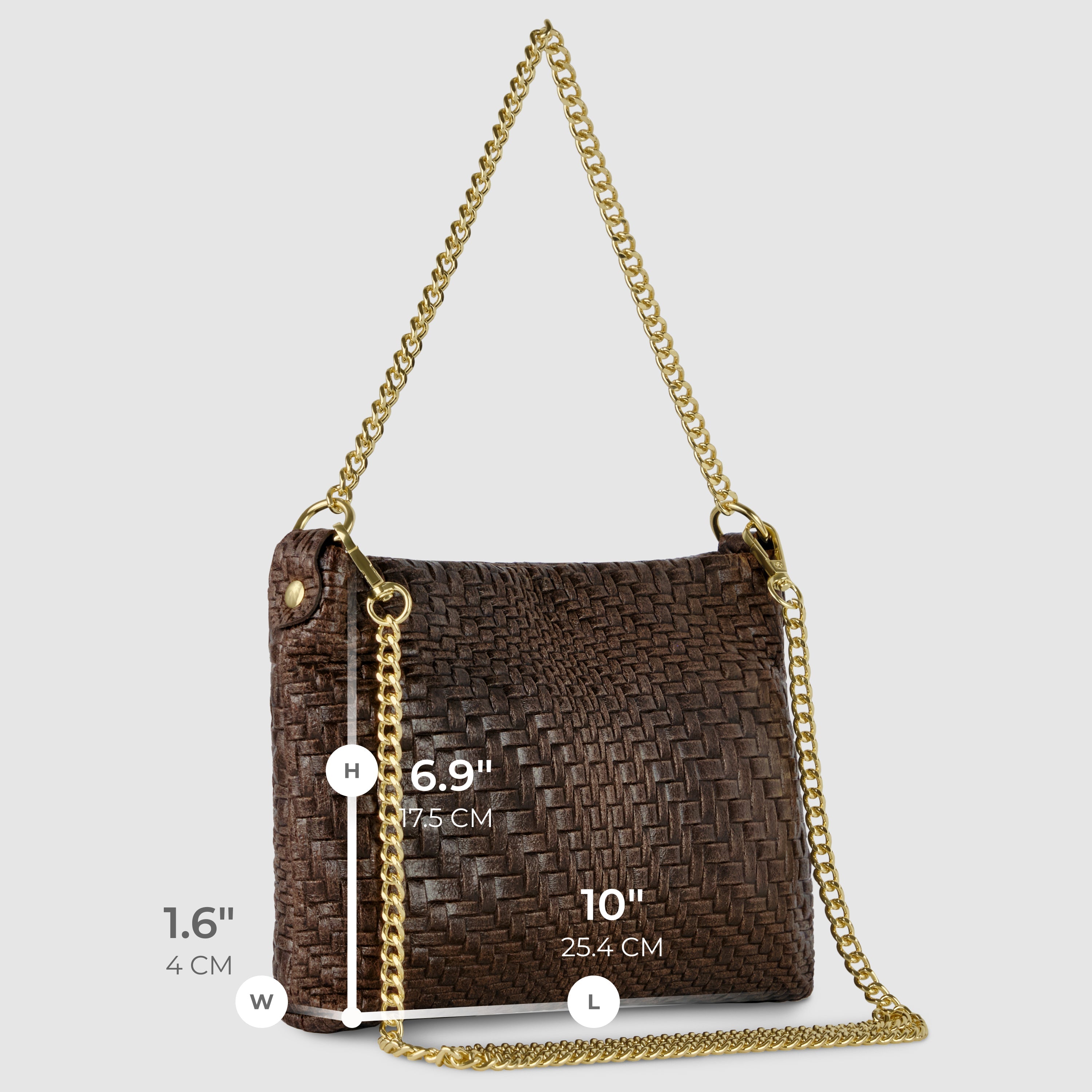 Italian Genuine Basketweave-Embossed Suede Crossbody Bag | Bergamo
