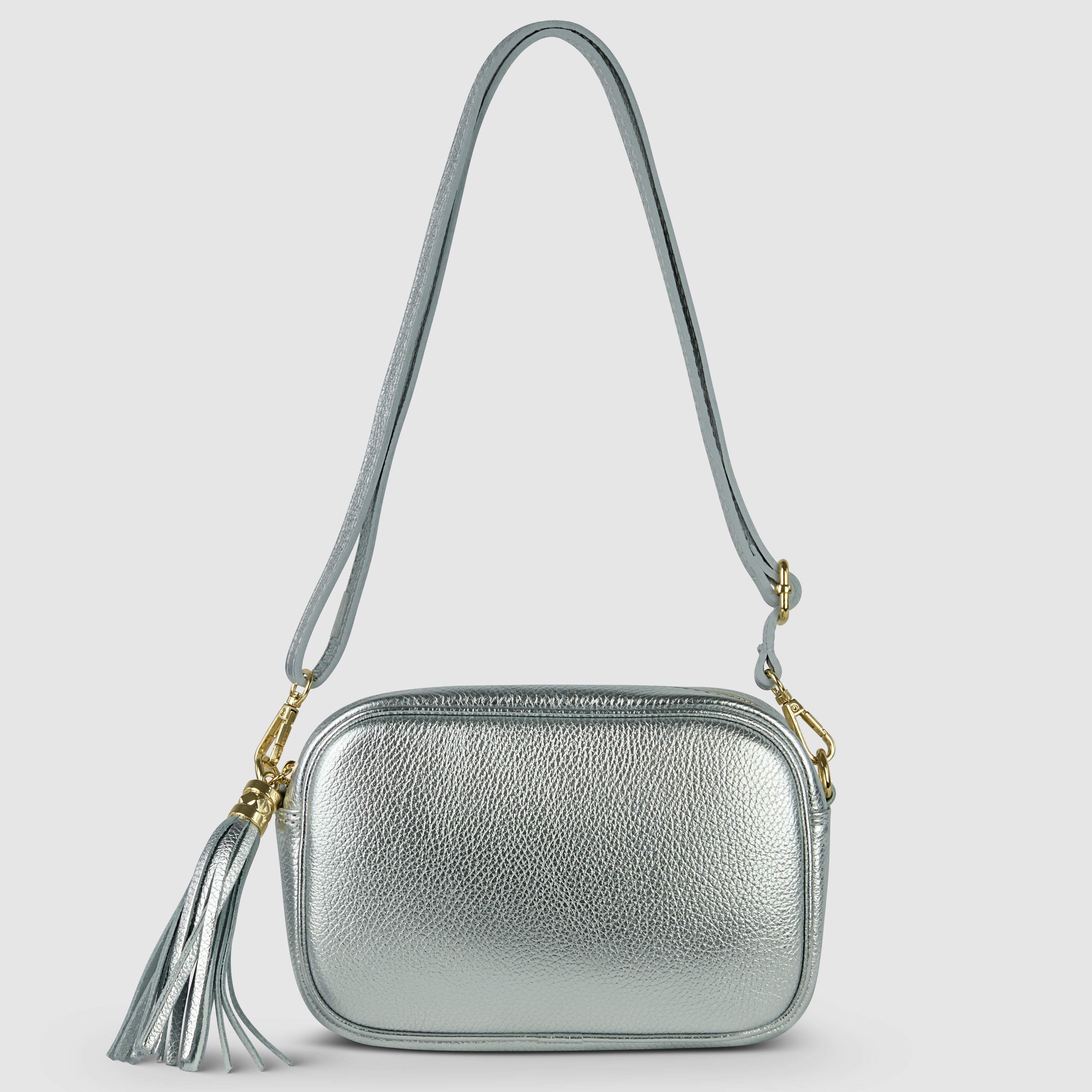Italian Metallic Full-Grain Leather Crossbody Bag | Napoli