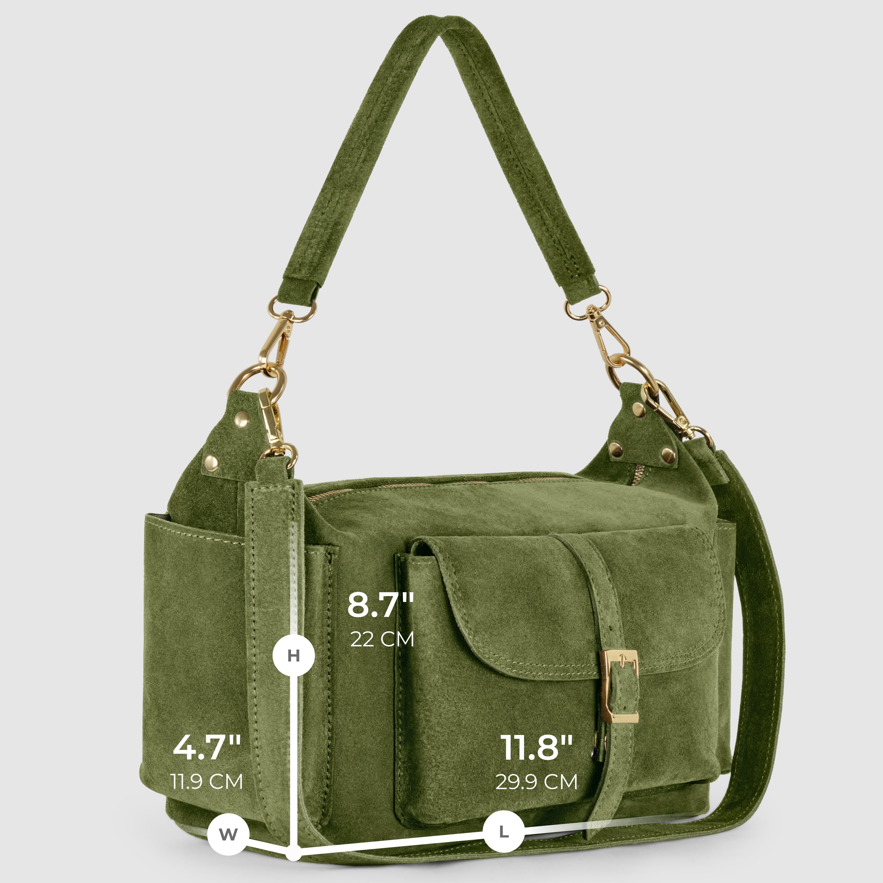 Italian Genuine Suede Shoulder Bag | Sondrio
