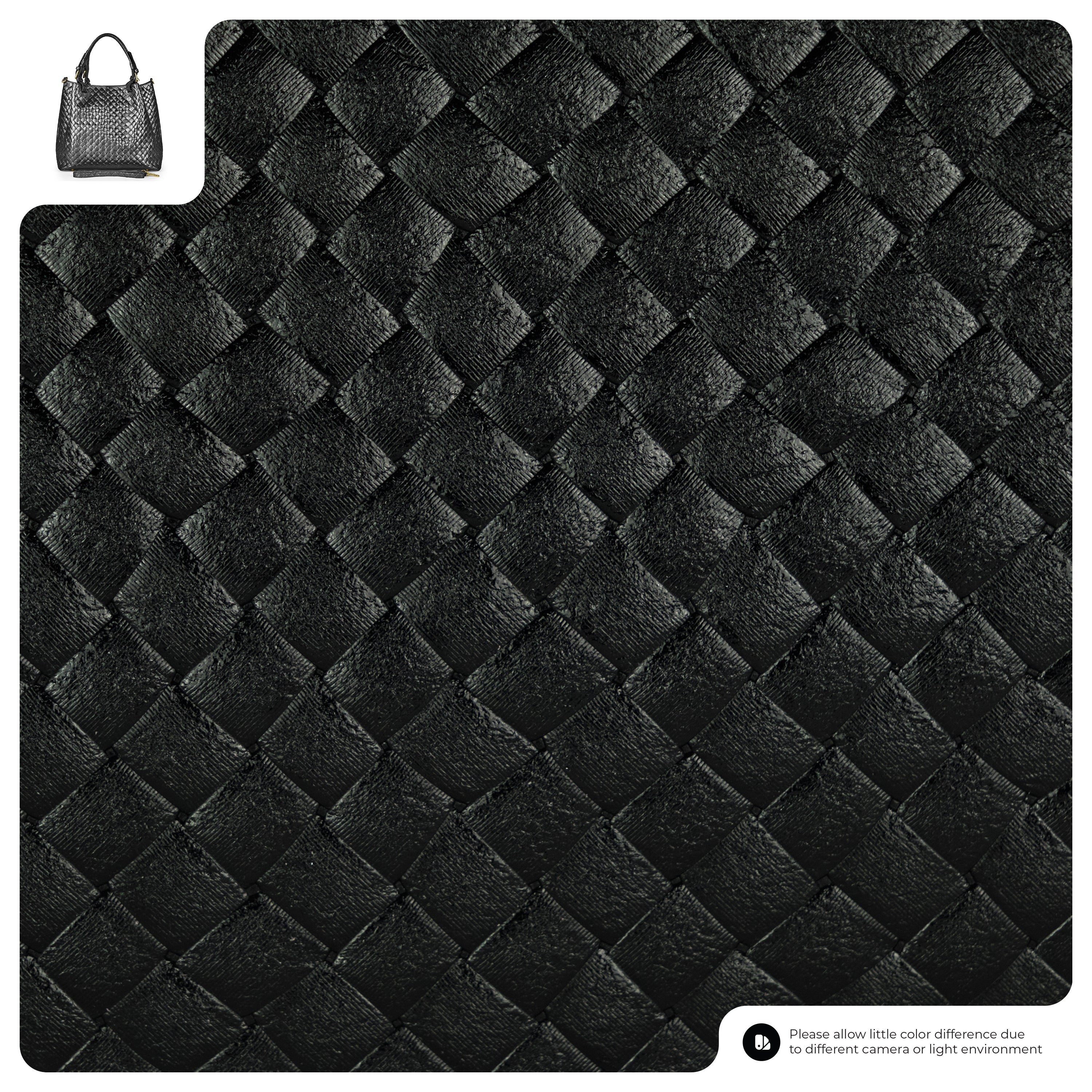 Italian Genuine Woven-Embossed Metallic Suede Top-Handle Bag | Savona