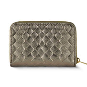 Italian Genuine Woven-Embossed Metallic Suede Wallet | Pesaro