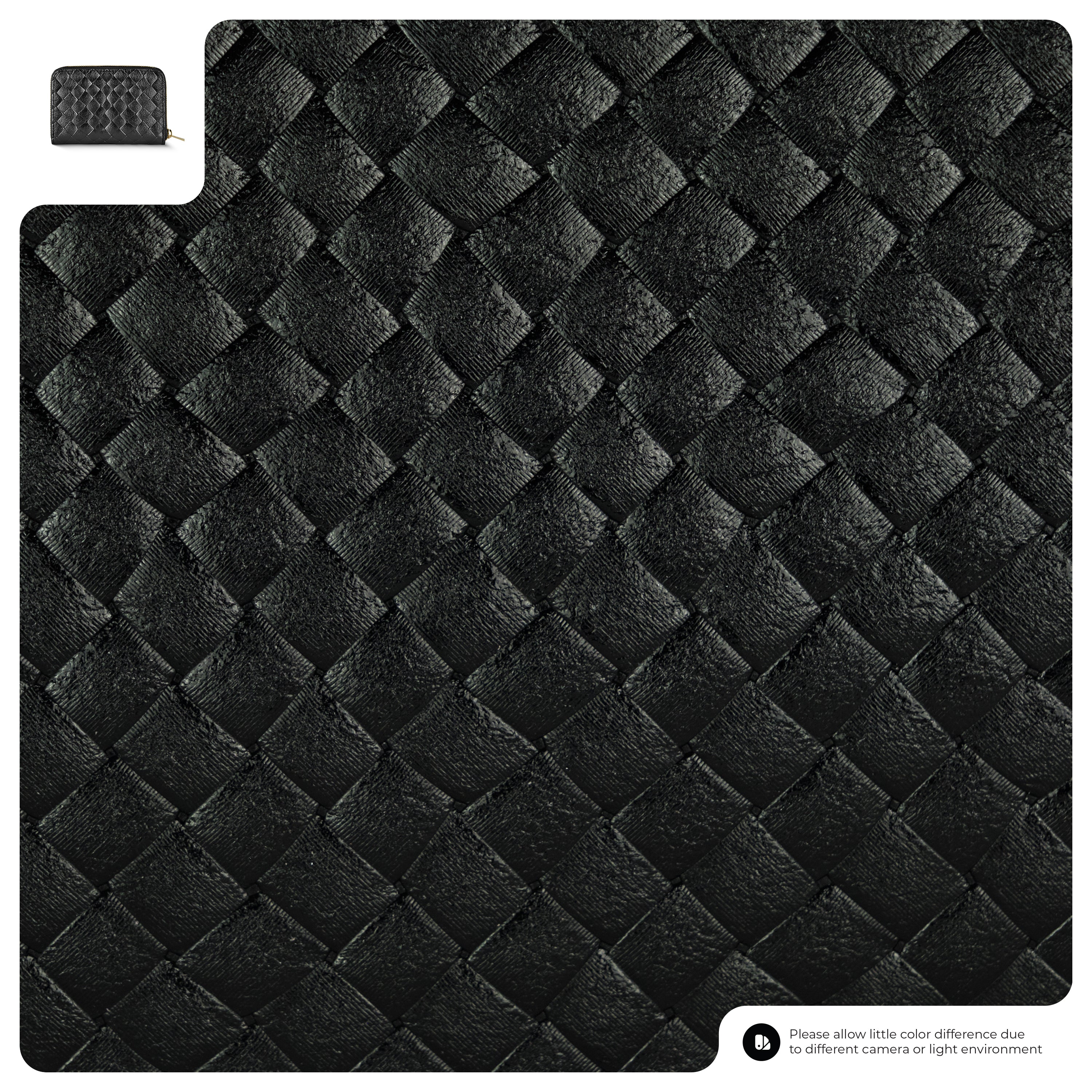 Italian Genuine Woven-Embossed Metallic Suede Wallet | Pesaro