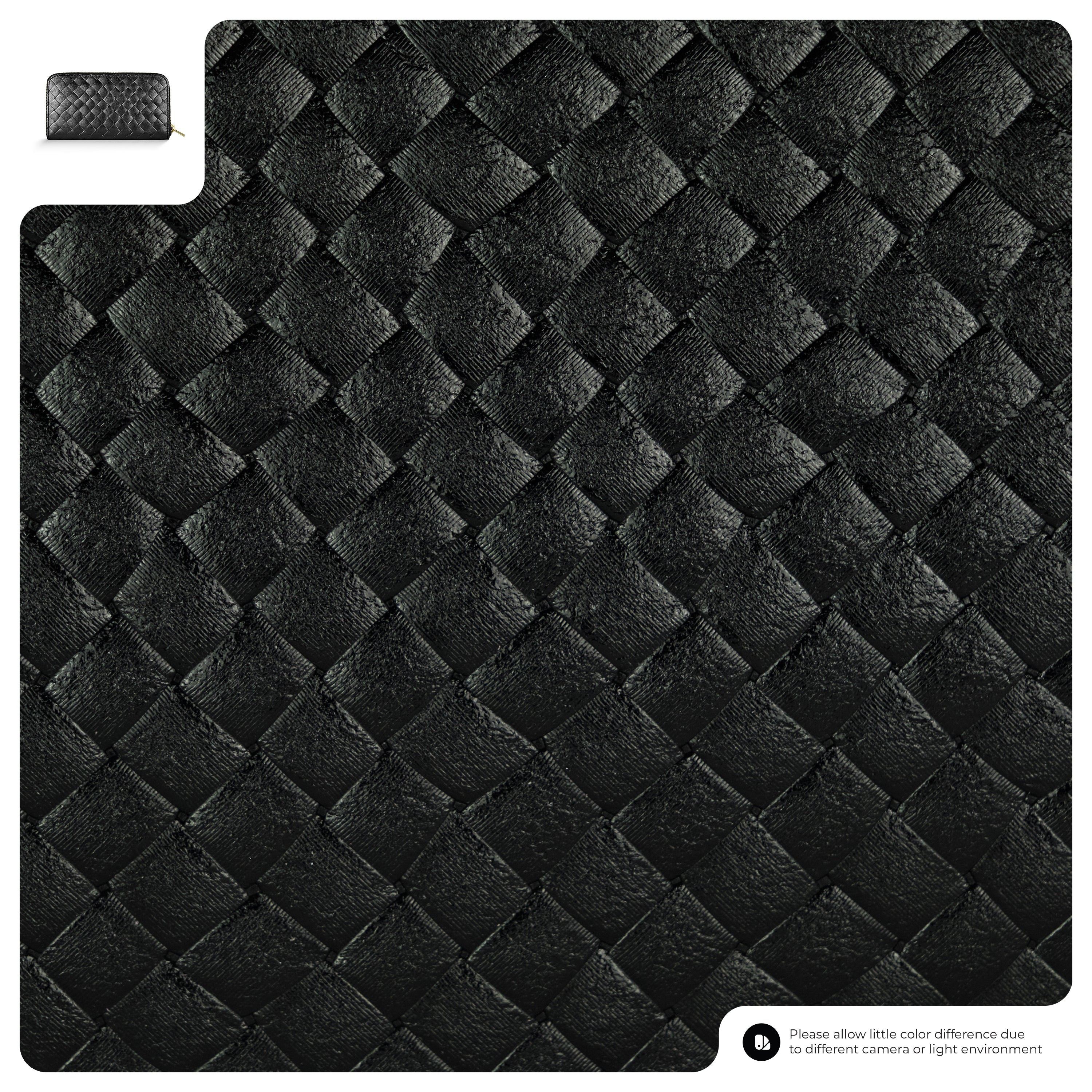 Italian Genuine Woven-Embossed Metallic Suede Wallet | Trento