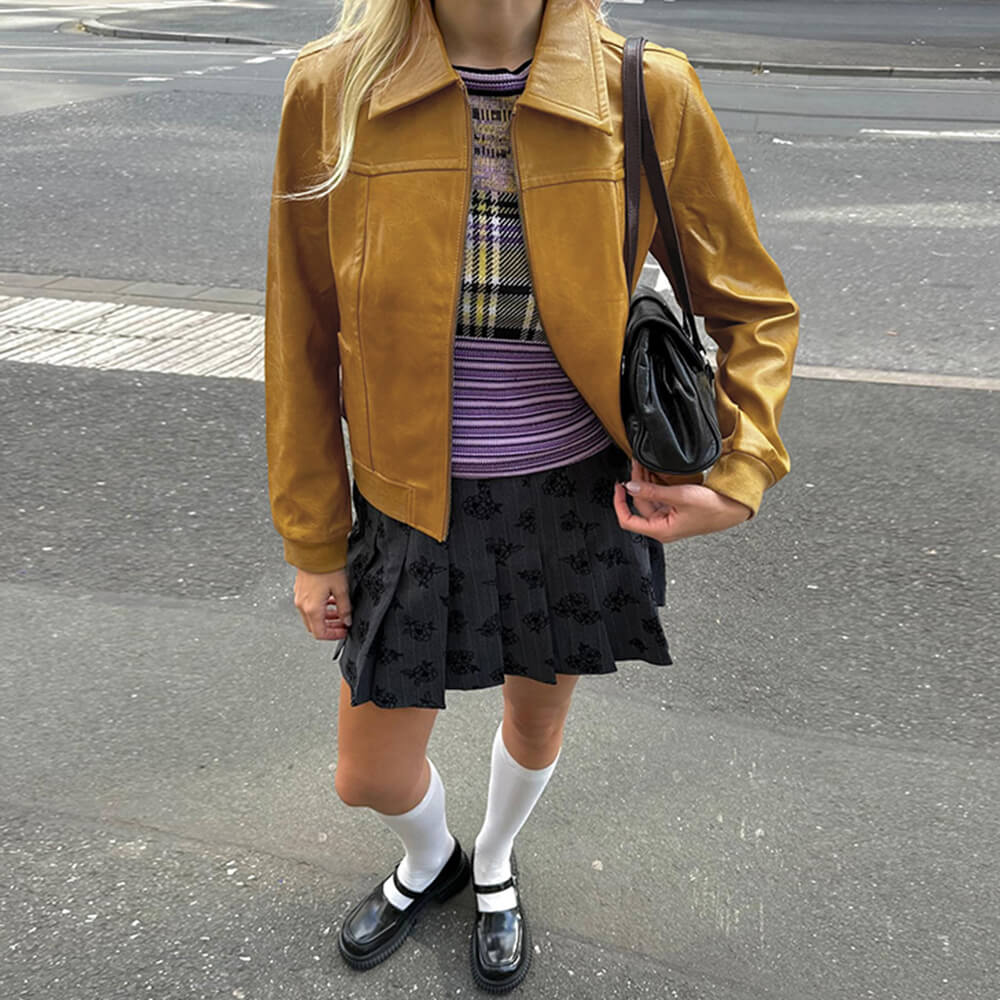 TAN BOMBER JACKET URBAN CHIC