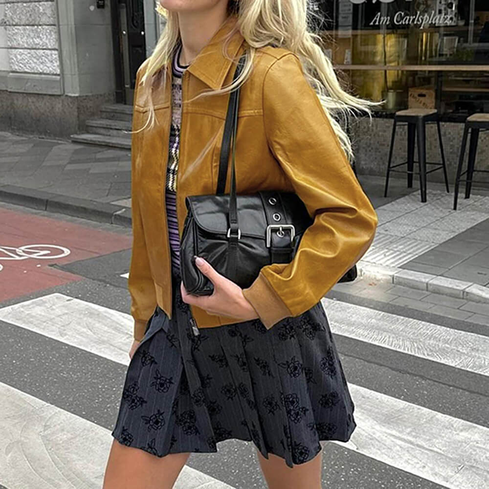 TAN BOMBER JACKET URBAN CHIC