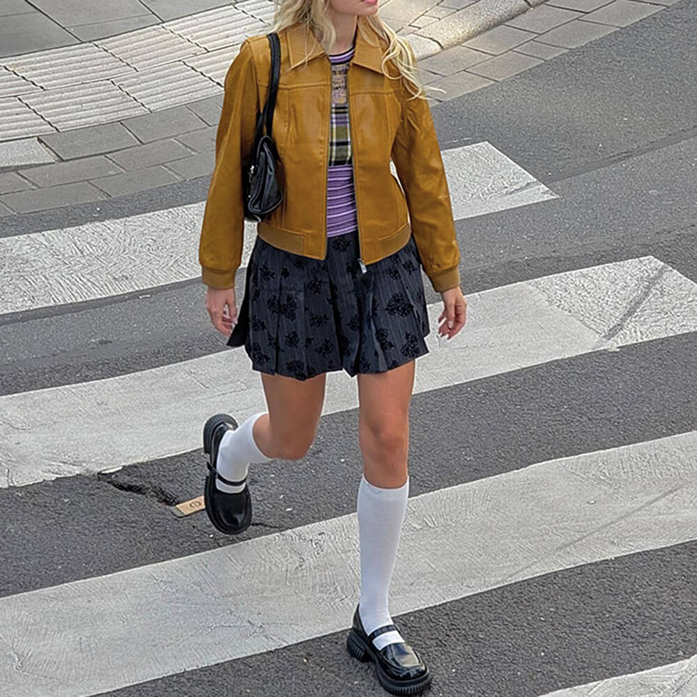 TAN BOMBER JACKET URBAN CHIC