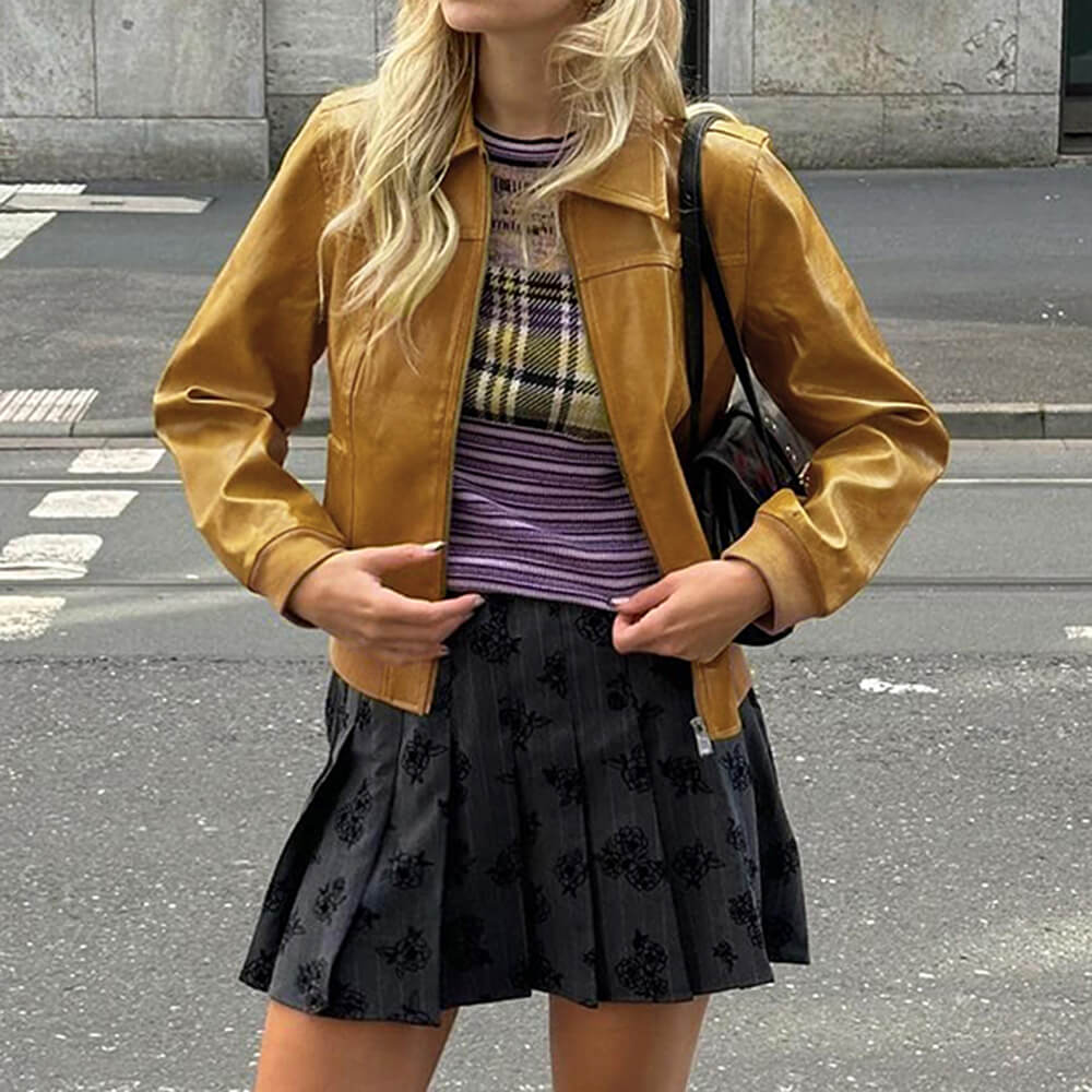 TAN BOMBER JACKET URBAN CHIC