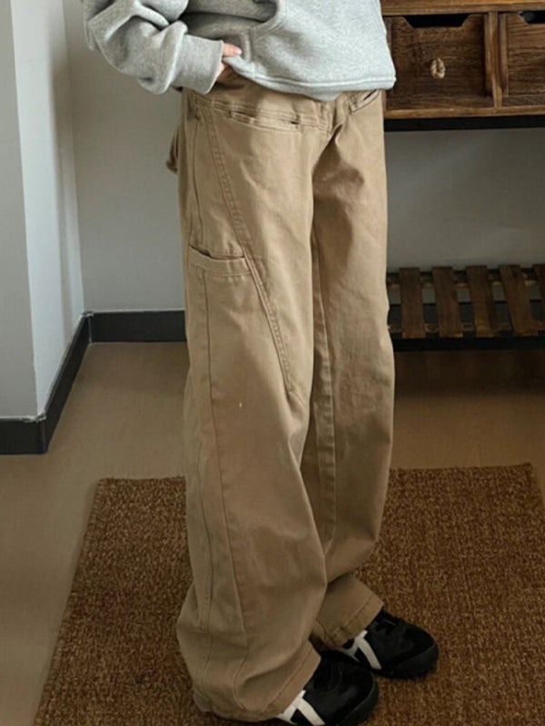 TAN CARGO PANTS WITH AMPLE POCKET SPACE FOR PRACTICAL STORAGE