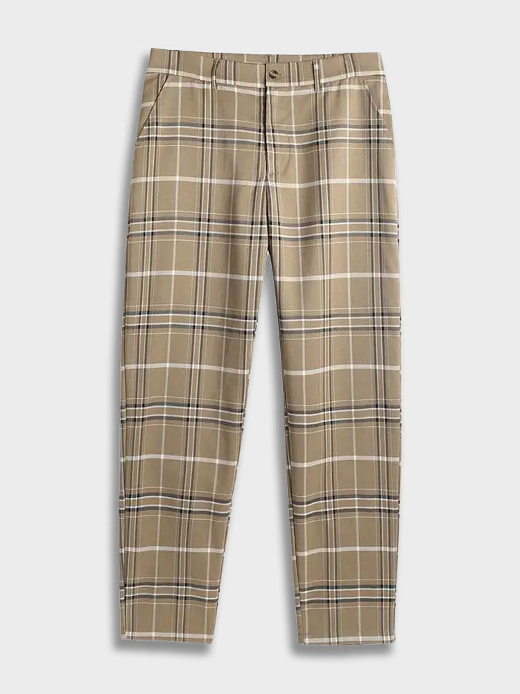 TAPERED PLAID TROUSERS VINTAGE PANTS WITH CLASSIC PLAID DESIGN