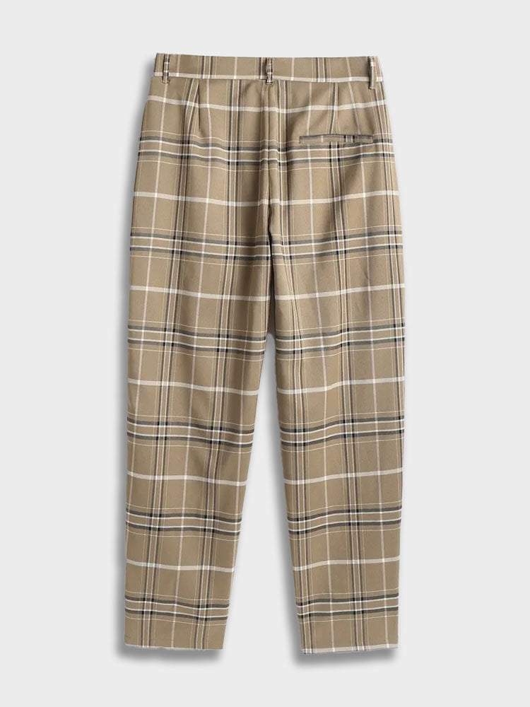 TAPERED PLAID TROUSERS VINTAGE PANTS WITH CLASSIC PLAID DESIGN