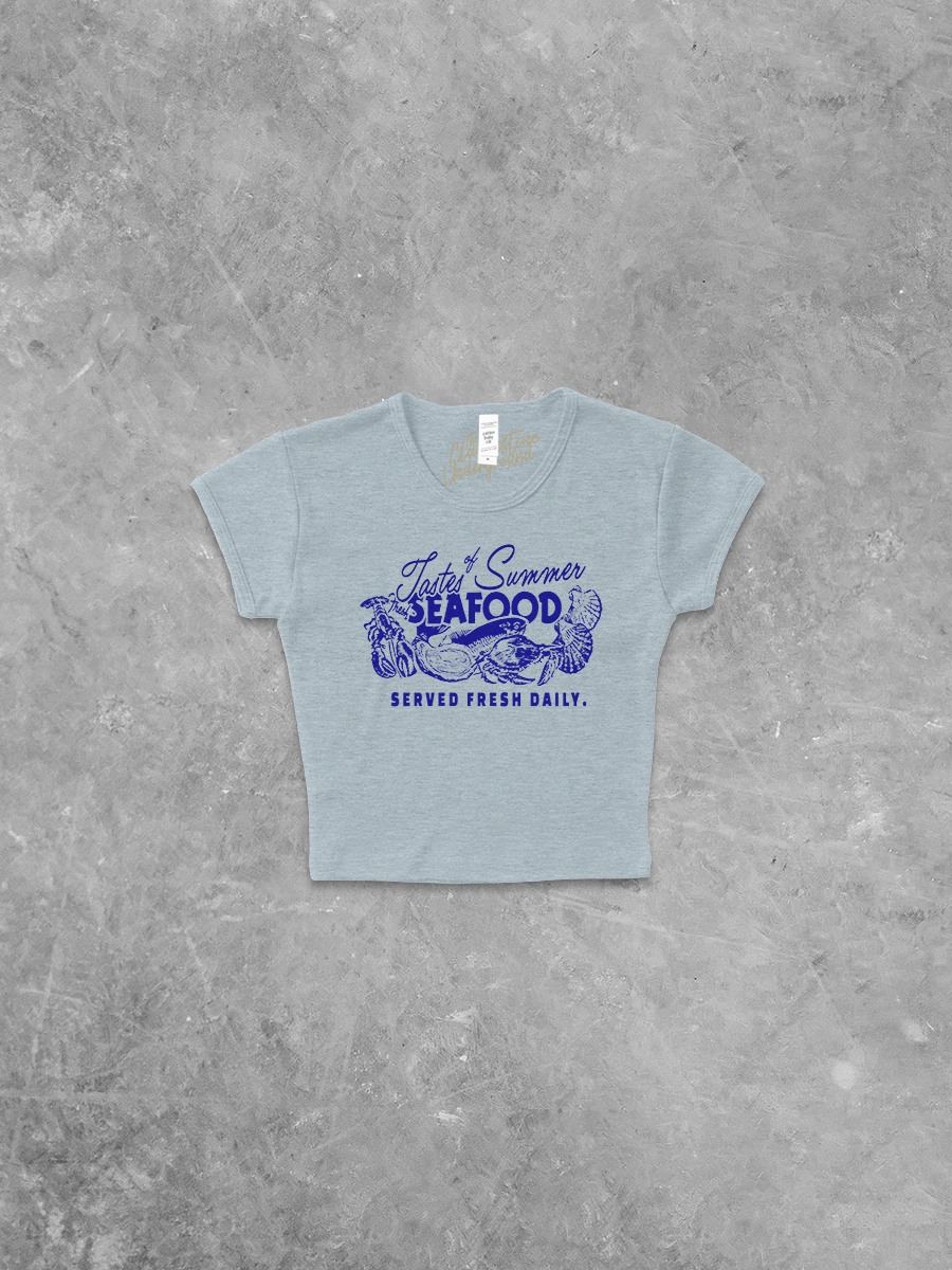 Underground Original Design: Tastes of Summer, Fresh Seafood Micro-Ribbed Baby Tee