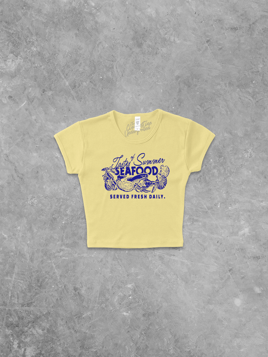 Underground Original Design: Tastes of Summer, Fresh Seafood Micro-Ribbed Baby Tee