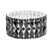Teardrop Glass Stone Cluster Evening Stretch Bracelet