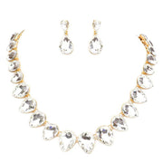 Teardrop Stone Link Evening Necklace