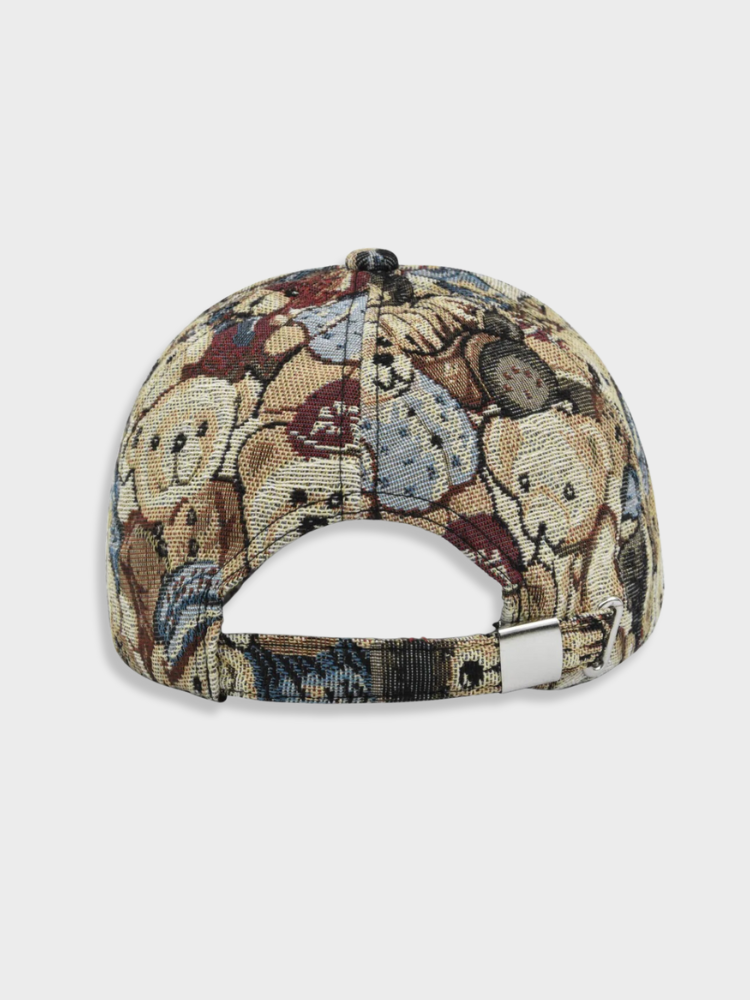 TEDDY CAP WITH TAPESTRY DESIGN FOR WINTER WARMTH