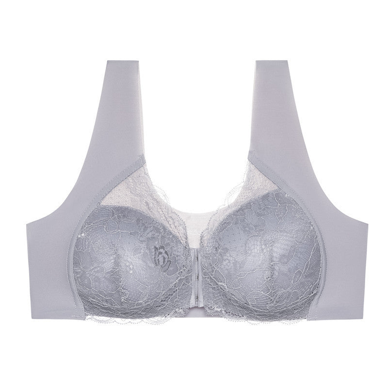 Temptation hot girl lace steel ring tube top slim sexy underwear - Grey / S
