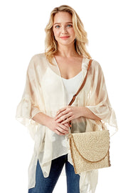 Textured Envelope Clutch Crossbody Bag