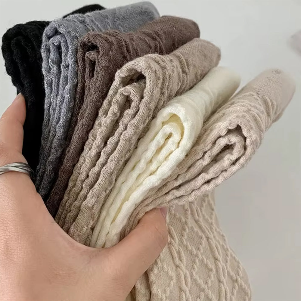 TEXTURED KNEE HIGH SOCKS FREE SIZE GRANDMA AESTHETIC KNEE