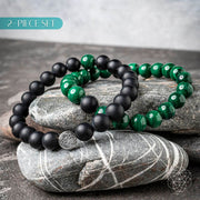 Steady Mind - Malachite & Onyx Double Bracelet