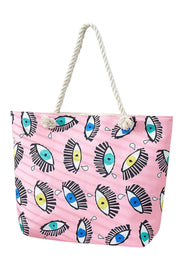 Third Eye Pattern Pink Tote Bag