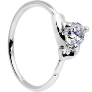 20G 3/8 Clear Gem Pronged Seamless Circular Ring