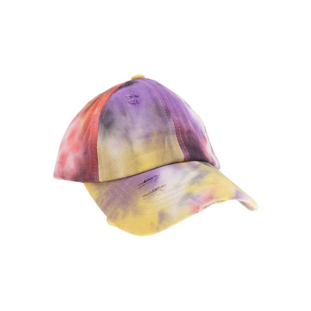 Tie Dye Criss-Cross High Ponytail C.C Ball Cap