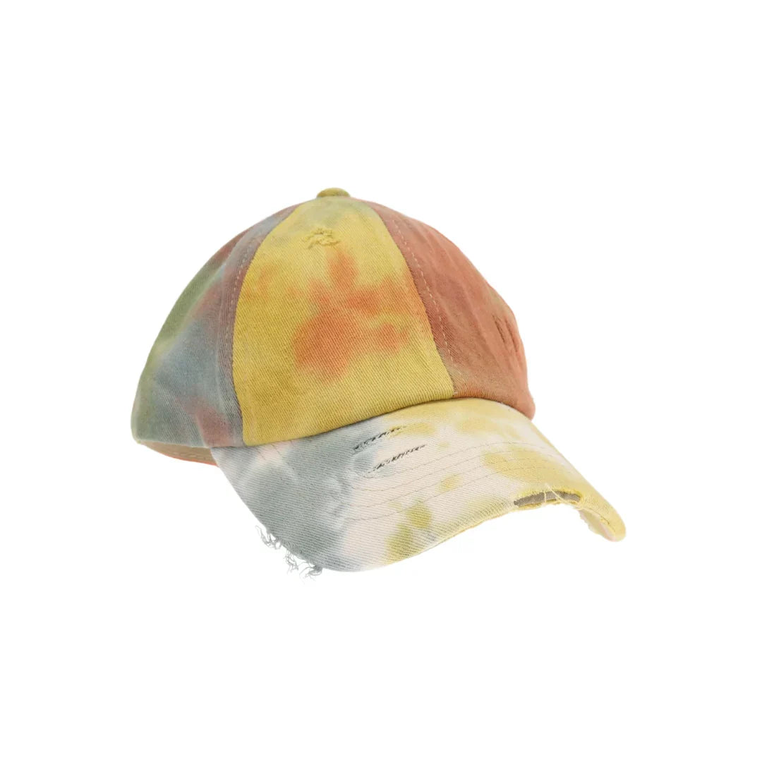 Tie Dye Criss-Cross High Ponytail C.C Ball Cap