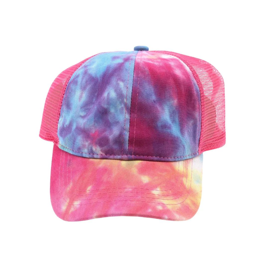 Tie Dye High Ponytail Mesh Back C.C Ball Cap