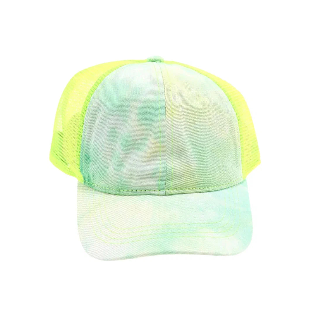 Tie Dye High Ponytail Mesh Back C.C Ball Cap