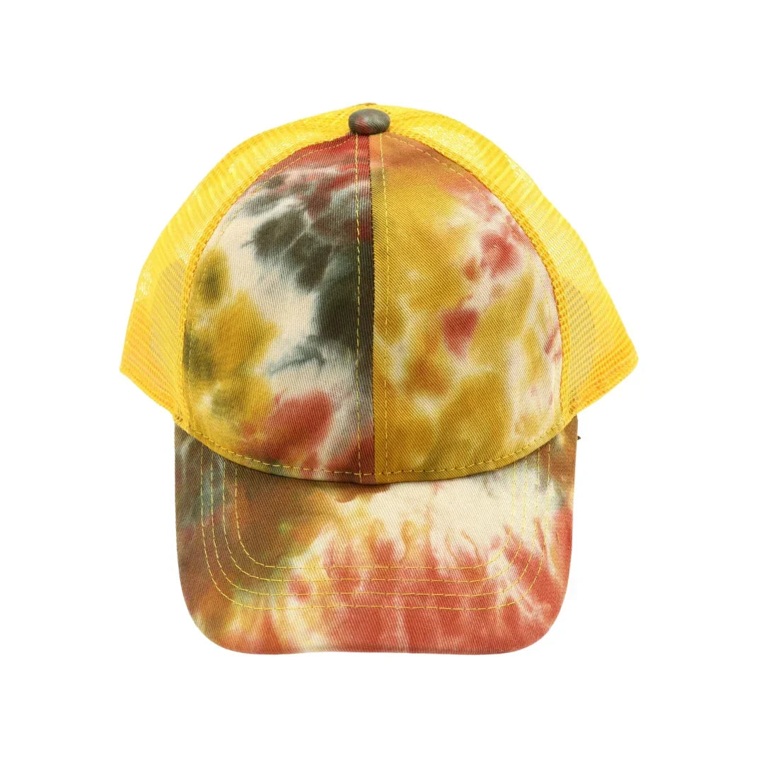 Tie Dye High Ponytail Mesh Back C.C Ball Cap