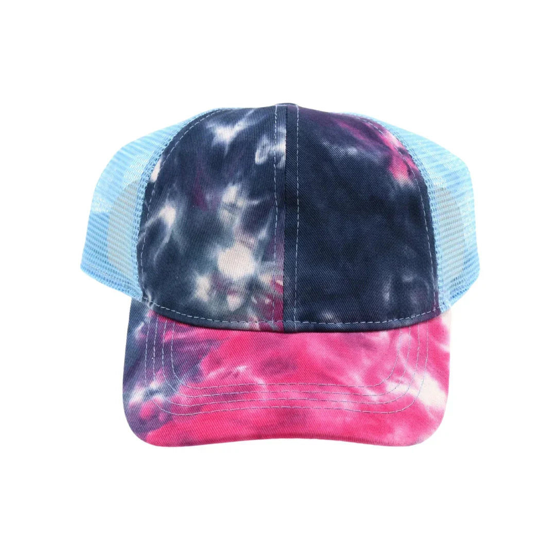 Tie Dye High Ponytail Mesh Back C.C Ball Cap