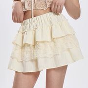 TIERED RUFFLE MINI SKIRT LEMON PIE LAYERED