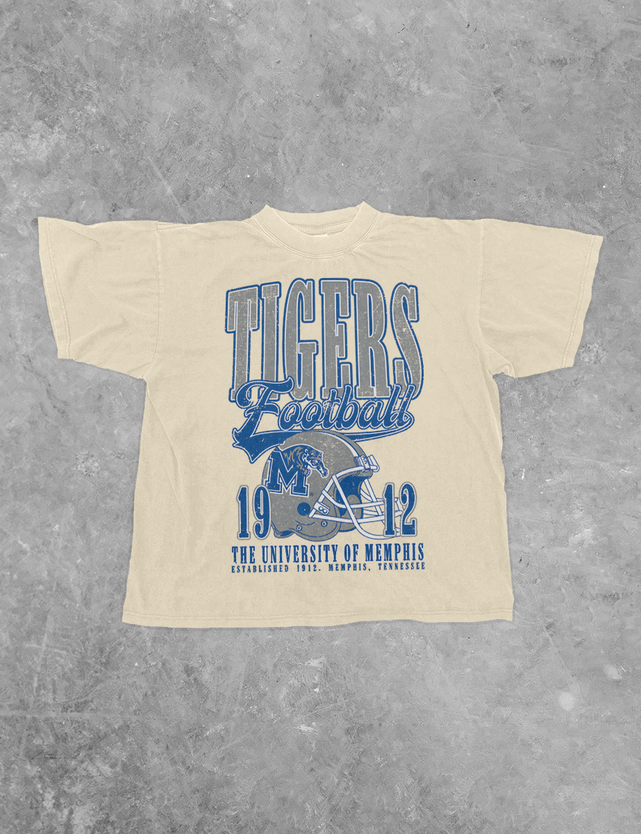 Underground Original Design: Memphis Tigers Football, OG Boxy Cotton TShirt