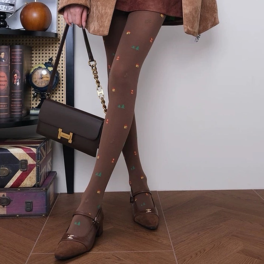 TIGHTS CABIN TREES TINY WORLD COZY TIGHTS AND SHOES SET