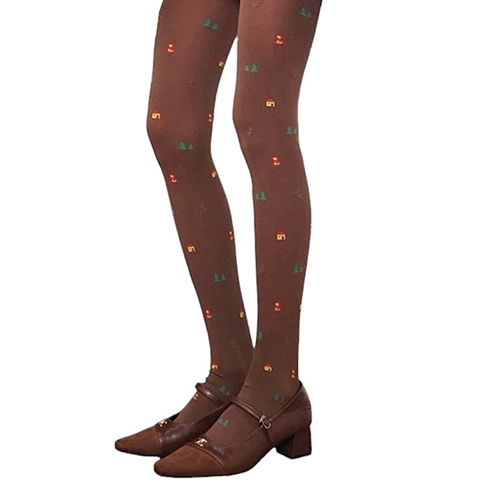 TIGHTS CABIN TREES TINY WORLD COZY TIGHTS AND SHOES SET