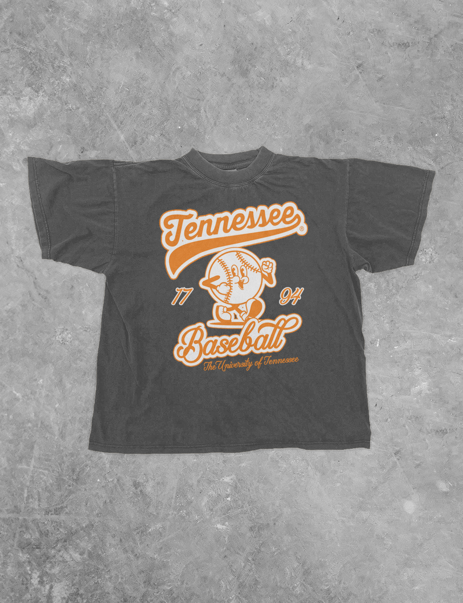 Underground Original Design: Tennessee Vols Baseball Cartoon Boxy Cotton TShirt