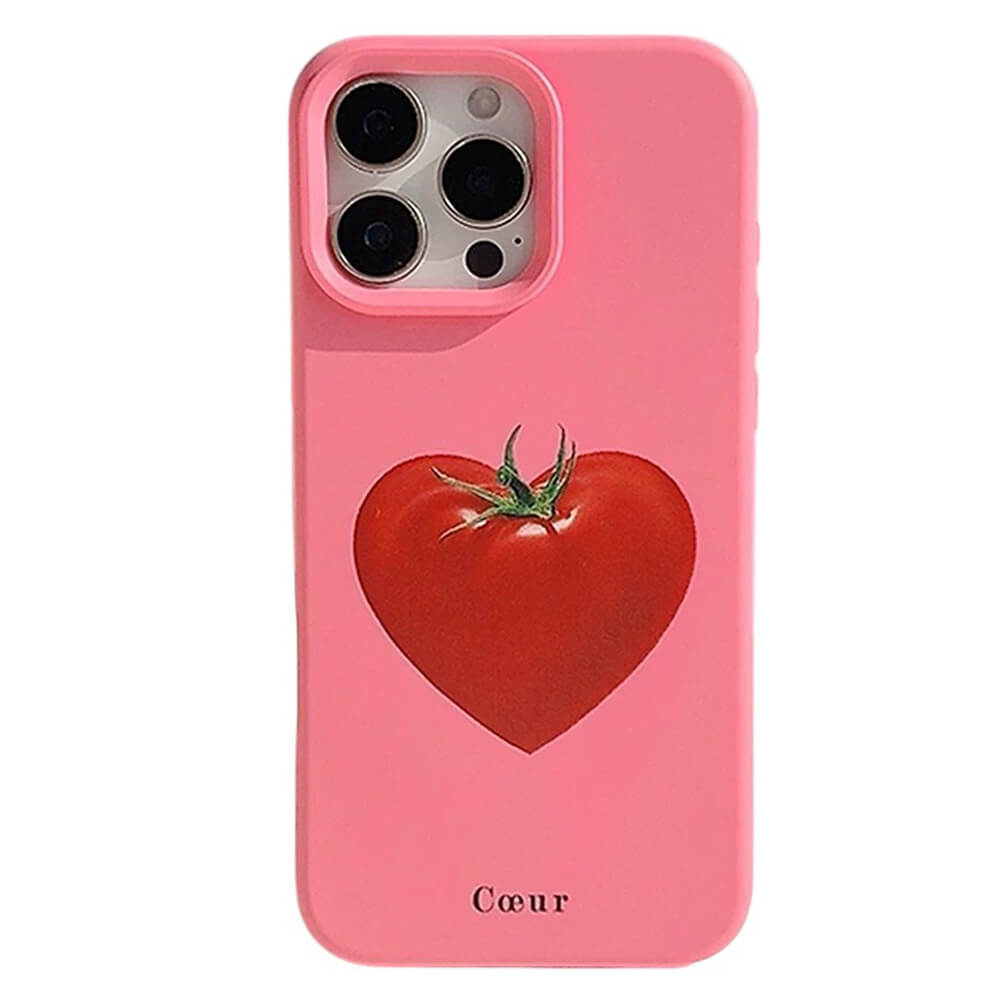 TOMATO HEART PINK SOFT-TOUCH SILICONE PHONE CASE