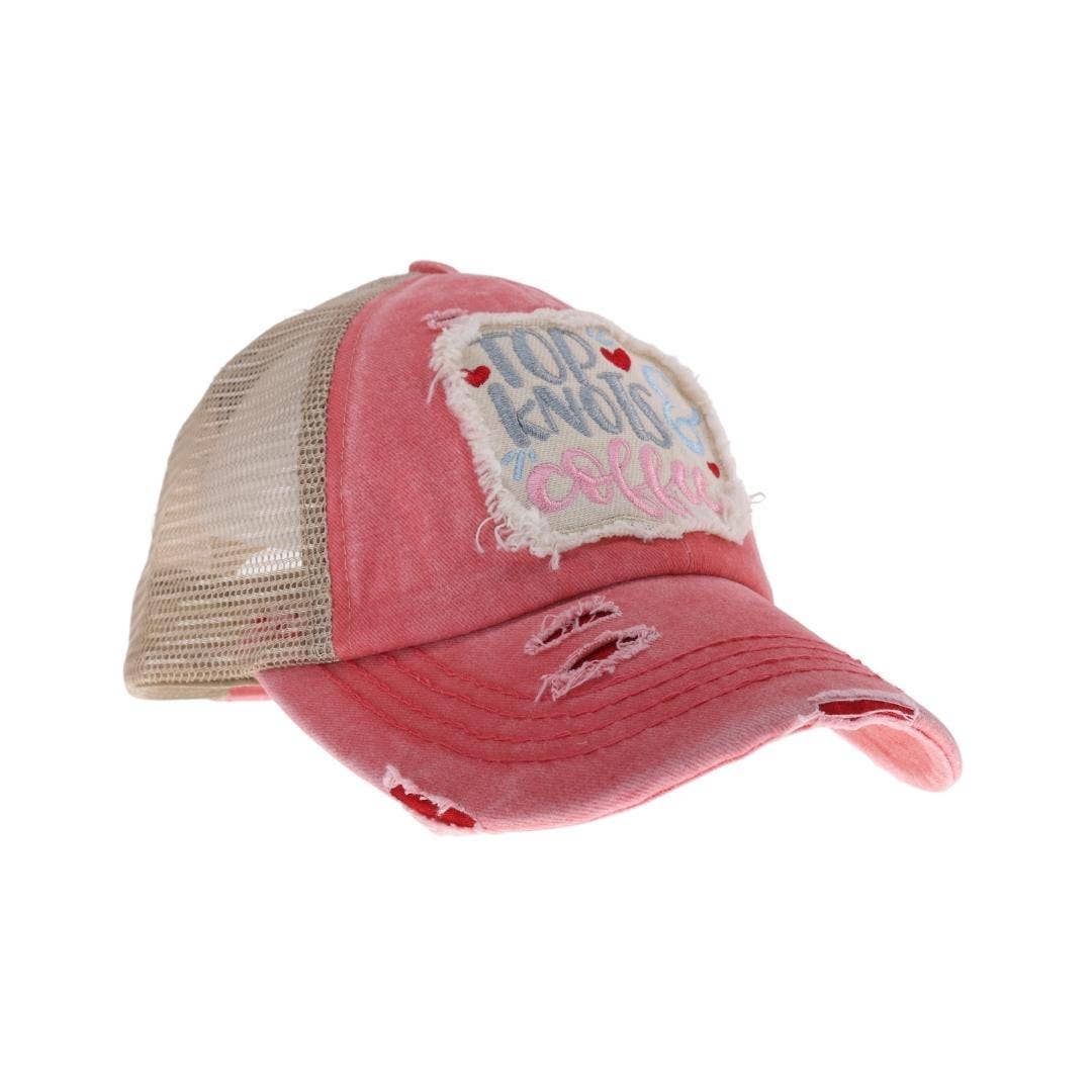 Top Knots and Coffee Patch C.C High Pony Criss Cross Ball Cap