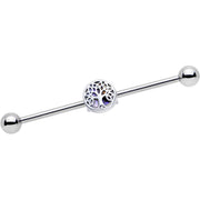 14G Iridescent Ornate Budding Tree Industrial Barbell 38mm