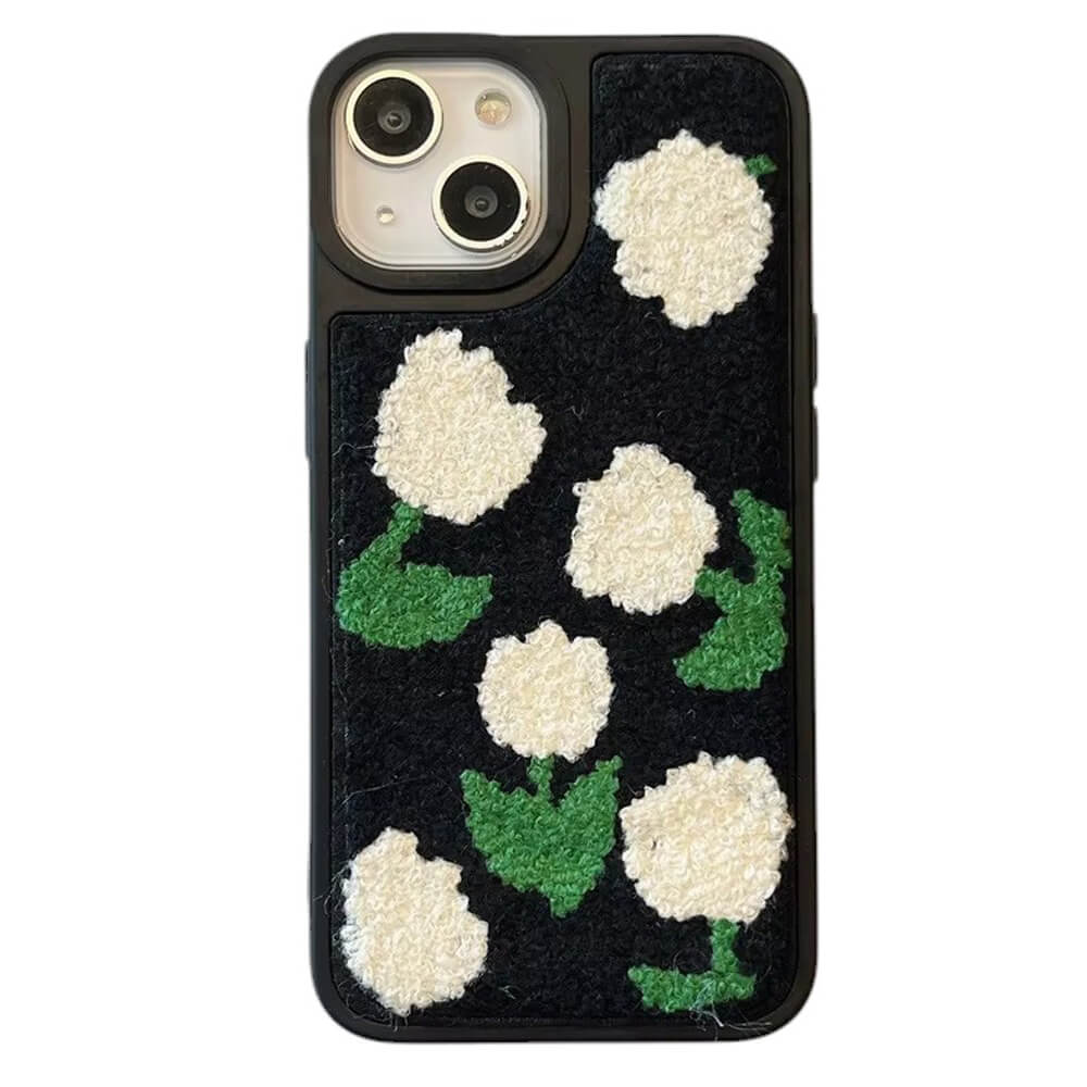 TULIP EMBROIDERY IPHONE CASE FLORAL IPHONE CASE