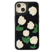 TULIP EMBROIDERY IPHONE CASE FLORAL IPHONE CASE