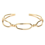 Twisted Brass Metal Open Hexagon Cuff Bracelet