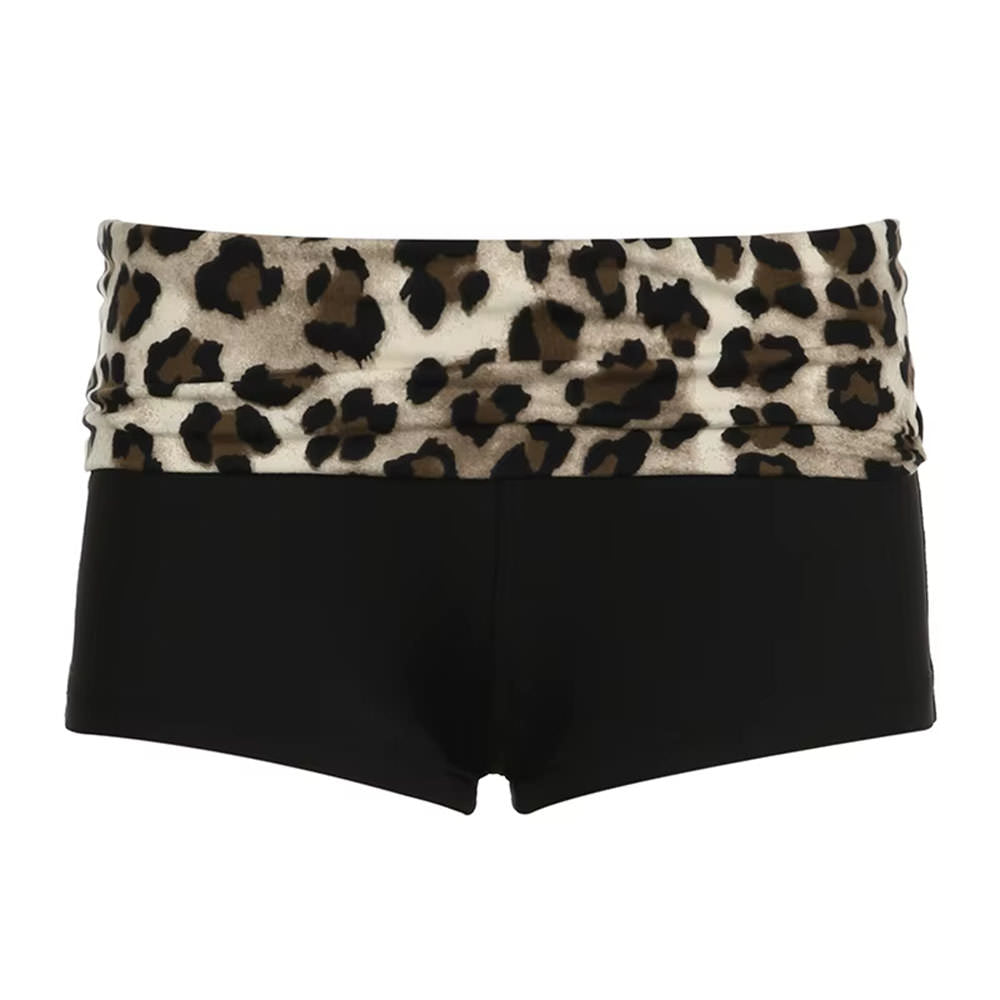 TWO PIECE LEOPARD BARDOT SWIMSUIT Y2K LEOPARD BARDOT