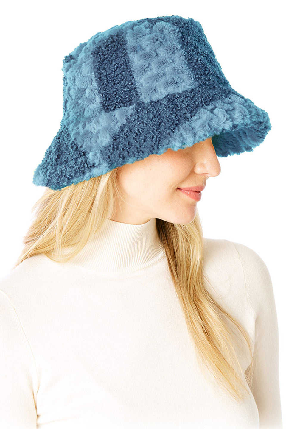 TWO TONE FAUX FUR BUCKET HAT