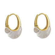 TWO-TONE HOOP EARRINGS MINIMALIST CLEAR ACRYLIC