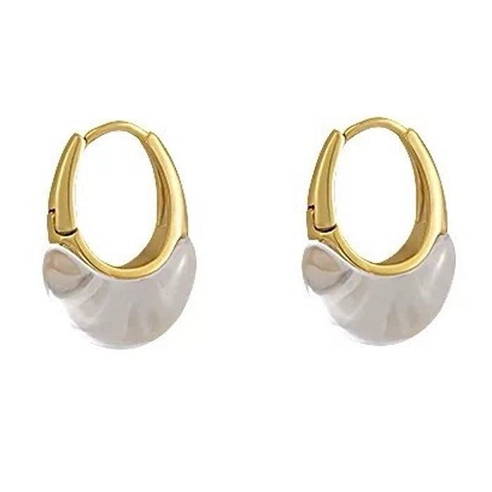 TWO-TONE HOOP EARRINGS MINIMALIST CLEAR ACRYLIC