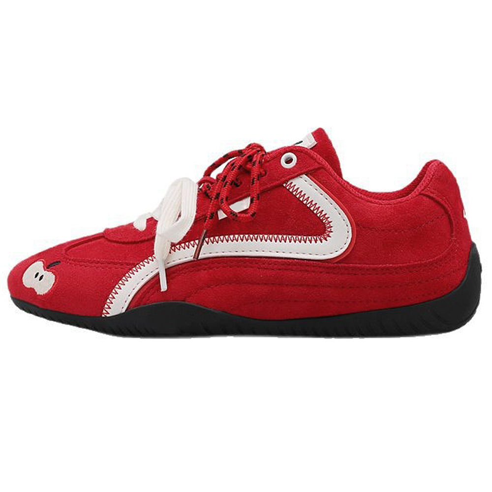 TWO-TONE SNEAKER: APPLE TWO-TONE FAUX SUEDE SHOE